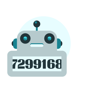 infographic depicting a random number generator robot