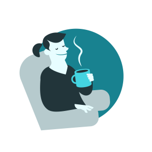 infographic depicting a person taking a break